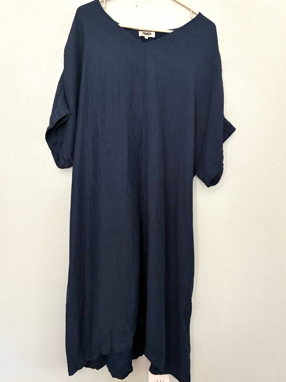 FRNCH Paris Navy Tie Back Oversized Dress Women’s Medium Boho Minimalist